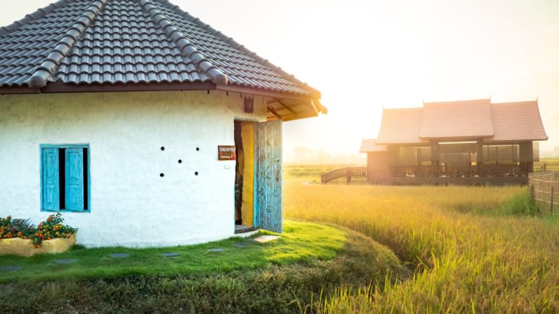 Shared round House Accommodation at Sunset